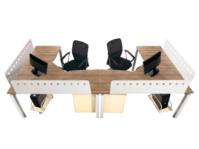 兩人位轉(zhuǎn)角辦公桌 屏風(fēng)桌 桌柜組合 職員臺隔斷