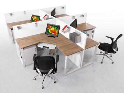 美耐四人位辦公桌 職員桌員工臺(tái)組合高檔辦公屏風(fēng)臺(tái)