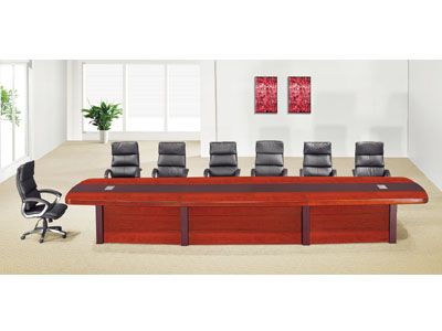 辦公家具貼木皮紅胡桃實(shí)木會議桌 油漆會議桌