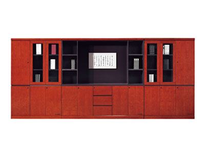 貼實(shí)木辦公皮書柜 資料柜 高檔豪華組合文件柜