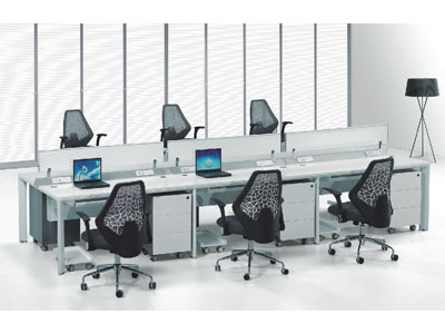 六人位公桌 簡(jiǎn)約職員臺(tái)屏風(fēng)卡位時(shí)尚組合屏風(fēng)員工桌