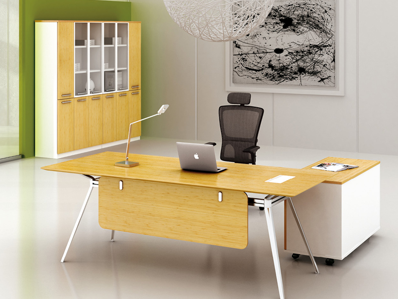 美耐家具老板桌主管臺(tái)鋼木辦公桌椅組合創(chuàng)意簡約現(xiàn)代廠家