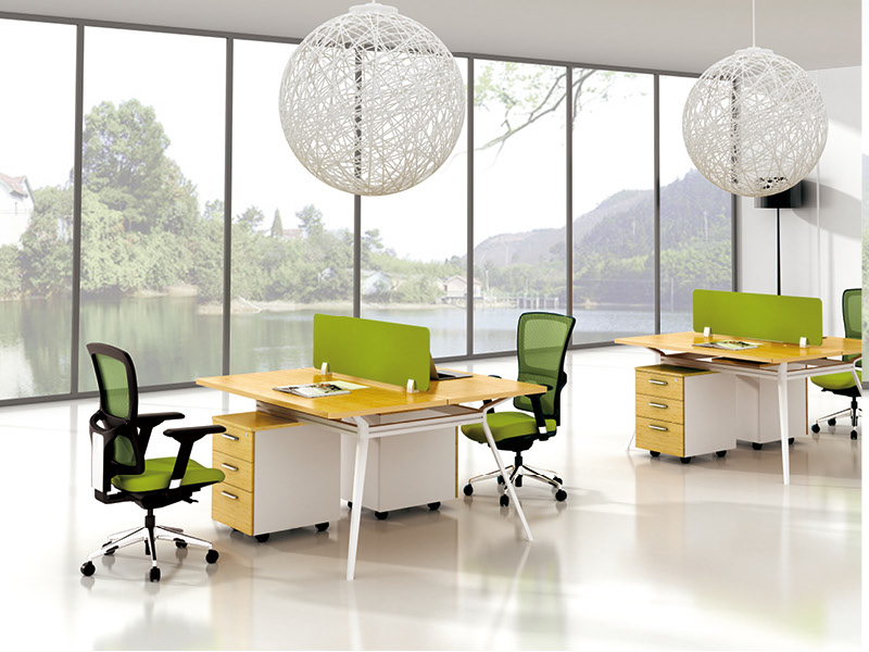 美耐家具辦公桌2人工作位時(shí)尚鋼架職員桌簡(jiǎn)約電腦桌組合屏風(fēng)隔斷