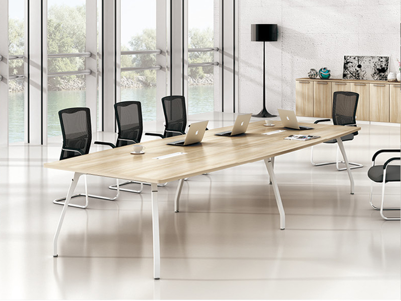 美耐家具 辦公小型會議桌簡約現(xiàn)代辦公板式長條鋼架培訓(xùn)洽談桌